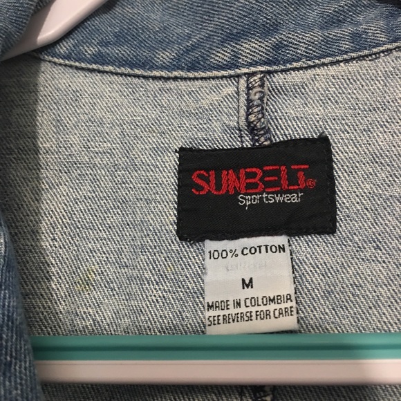 Vintage SunBelt Sportswear Denim Jacket with Birdhouse Appliqué: Size Medium - Picture 13 of 13